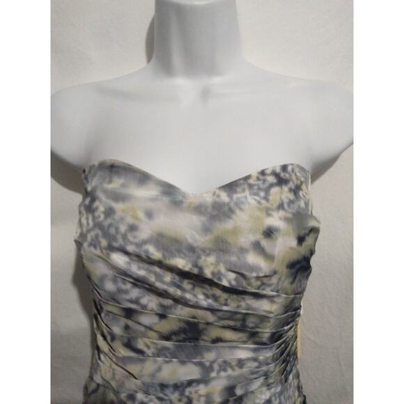 NWT Monique Lhuillier Size 10 Convertible Strap Gray And Green Pleated... - Picture 1 of 12